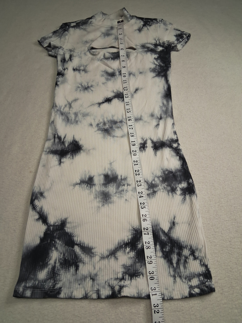 Garage Black & White Tie-Dye Ribbed Mini Dress - Picture 4 of 6